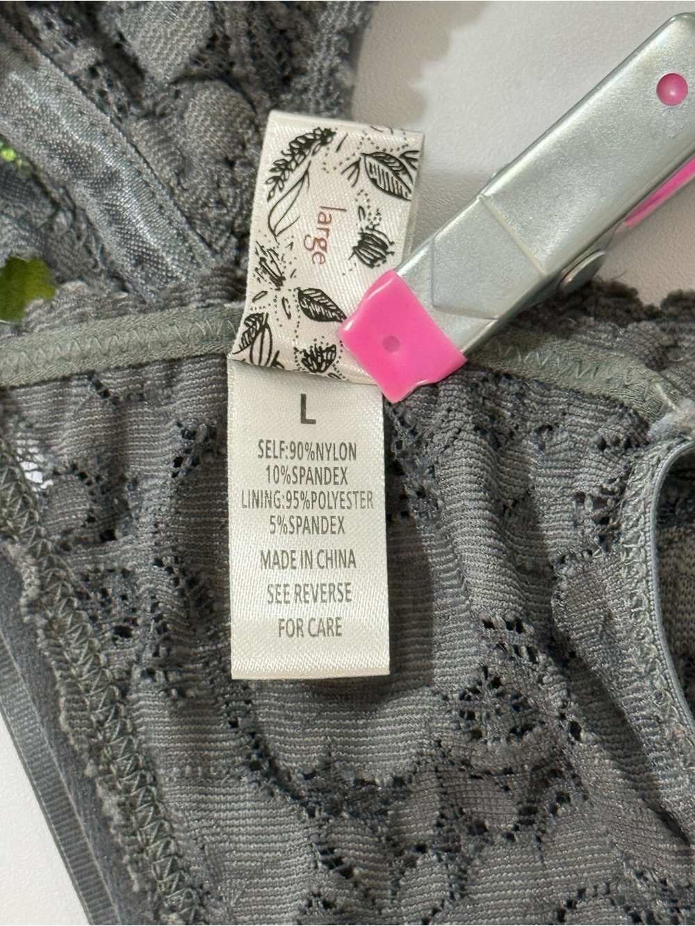 Wishlist Gray Lace Bralette with Crisscross Straps - Picture 11 of 11